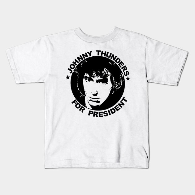 JOHNNY THUNDERS FOR PRESIDENT Kids T-Shirt by TheCosmicTradingPost